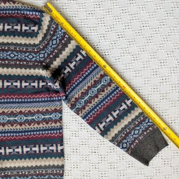 Brooks Brothers Men's Sweater Italian Yarn Fair Isle Merino Wool Size XL - Picture 6 of 7